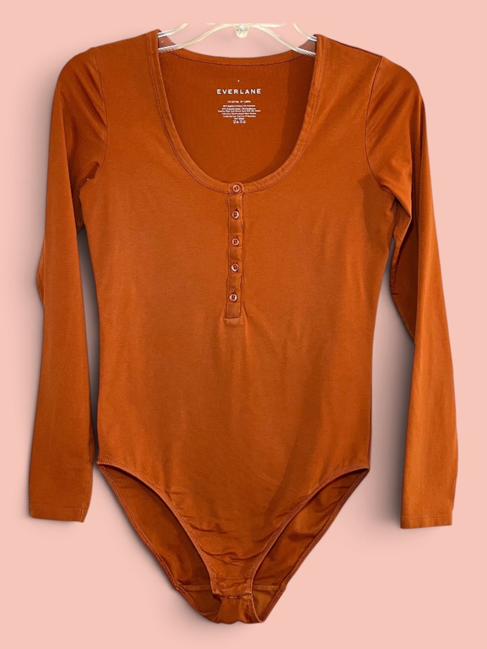 Everlane Terracotta Supima Cotton Scoop Neck Body Suit Size S